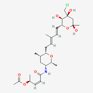 B1674041 [(Z,2S)-4-[[(2R,3R,5S,6S)-6-[(2E,4E)-5-[(2R,3R,4S,6S)-4-(chloromethyl)-3,4,6-trihydroxy-6-methyloxan-2-yl]-3-methylpenta-2,4-dienyl]-2,5-dimethyloxan-3-yl]carbamoyl]but-3-en-2-yl] acetate CAS No. 146478-74-2
