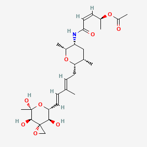 B1674043 [(Z,2S)-5-[[(2R,3R,5S,6S)-2,5-Dimethyl-6-[(2E,4E)-3-methyl-5-[(3S,4R,5R,7R,8R)-4,5,8-trihydroxy-5-methyl-1,6-dioxaspiro[2.5]octan-7-yl]penta-2,4-dienyl]oxan-3-yl]amino]-5-oxopent-3-en-2-yl] acetate CAS No. 146478-73-1