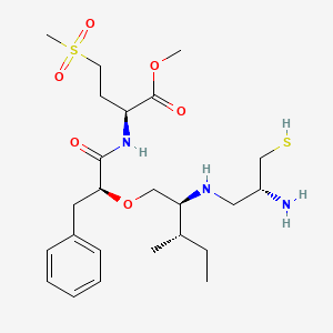 B1674065 methyl (2S)-2-[[(2S)-2-[(2S,3S)-2-[[(2R)-2-amino-3-sulfanylpropyl]amino]-3-methylpentoxy]-3-phenylpropanoyl]amino]-4-methylsulfonylbutanoate CAS No. 156511-34-1