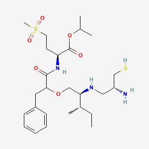 B1674074 propan-2-yl (2S)-2-[[2-[(2S,3S)-2-[[(2R)-2-amino-3-sulfanylpropyl]amino]-3-methylpentoxy]-3-phenylpropanoyl]amino]-4-methylsulfonylbutanoate CAS No. 160141-09-3