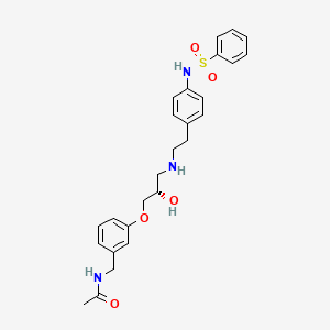 molecular formula C26H31N3O5S B1674077 N-[[3-[(2S)-2-羟基-3-[[2-[4-[(苯磺酰)氨基]苯基]乙基]氨基]丙氧基]苯基]甲基]-乙酰胺 CAS No. 244192-94-7