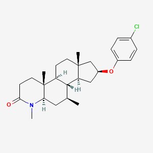 B1674082 (5a,7b,16b)-16-((4-Chlorophenyl)oxy)-4,7-dimethyl-4-azaandrostan-3-one CAS No. 166174-54-5