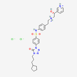 B1674094 2-[4-[[4-[4-(3-cyclopentylpropyl)-5-oxotetrazol-1-yl]phenyl]sulfonylamino]phenyl]ethyl-[(2R)-2-hydroxy-2-pyridin-1-ium-3-ylethyl]azanium;dichloride CAS No. 182251-68-9