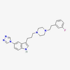 B1674098 3-[3-[4-[2-(3-fluorophenyl)ethyl]piperazin-1-yl]propyl]-5-(1,2,4-triazol-4-yl)-1H-indole CAS No. 188400-51-3