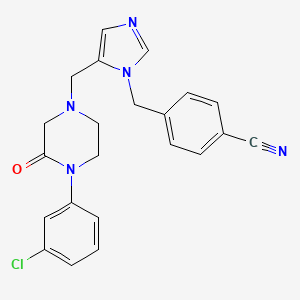 B1674100 4-[(5-{[4-(3-Chlorophenyl)-3-oxopiperazin-1-YL]methyl}-1H-imidazol-1-YL)methyl]benzonitrile CAS No. 183499-57-2