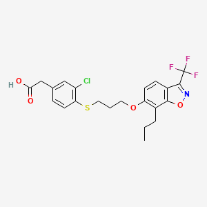 B1674104 2-[3-Chloro-4-[3-[[7-propyl-3-(trifluoromethyl)-1,2-benzoxazol-6-yl]oxy]propylsulfanyl]phenyl]acetic acid CAS No. 194608-77-0