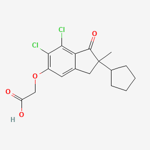 B1674140 [(6,7-Dichloro-2-cyclopentyl-2-methyl-1-oxo-2,3-dihydro-1h-inden-5-yl)oxy]acetic acid CAS No. 53108-00-2