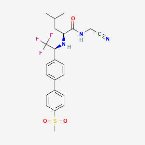 B1674199 (2S)-N-(cyanomethyl)-4-methyl-2-[[(1S)-2,2,2-trifluoro-1-[4-(4-methylsulfonylphenyl)phenyl]ethyl]amino]pentanamide CAS No. 603139-12-4