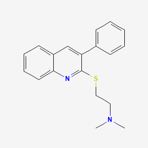 molecular formula C19H20N2S B1674262 2-((2-(二甲氨基)乙基)硫代)-3-苯基喹啉 CAS No. 85273-95-6