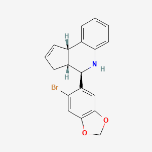molecular formula C19H16BrNO2 B1674302 (3aR,4R,9bS)-4-(6-溴-1,3-苯并二氧杂环-5-基)-3a,4,5,9b-四氢-3H-环戊[c]喹啉 CAS No. 1161002-05-6