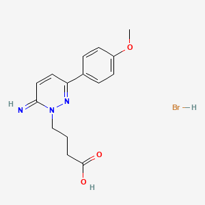 B1674307 1(6H)-Pyridazinebutanoic acid, 6-imino-3-(4-methoxyphenyl)-, monohydrobromide CAS No. 104104-50-9