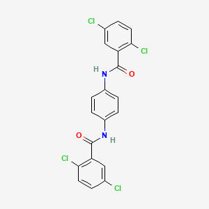 molecular formula C20H12Cl4N2O2 B1674429 2,5-二氯-N-[4-[(2,5-二氯苯甲酰)氨基]苯基]苯甲酰胺 CAS No. 548779-60-8