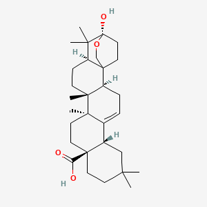 B1674489 (1S,2S,6S,11S,14S,15R,18R,20S)-20-Hydroxy-8,8,14,15,19,19-hexamethyl-21-oxahexacyclo[18.2.2.01,18.02,15.05,14.06,11]tetracos-4-ene-11-carboxylic acid CAS No. 32303-26-7