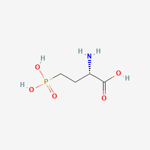 molecular formula C4H10NO5P B1674494 (2S)-2-氨基-4-膦基丁酸 CAS No. 23052-81-5