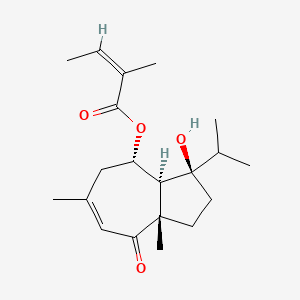 B1674499 [(3R,3aS,4S,8aS)-3-hydroxy-6,8a-dimethyl-8-oxo-3-propan-2-yl-2,3a,4,5-tetrahydro-1H-azulen-4-yl] (Z)-2-methylbut-2-enoate CAS No. 79863-24-4