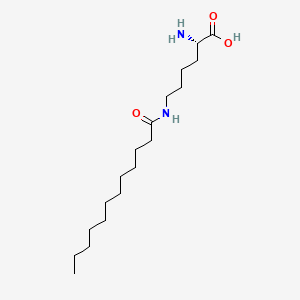B1674573 L-Lysine, N6-(1-oxododecyl)- CAS No. 52315-75-0