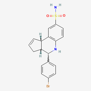 molecular formula C18H17BrN2O2S B1674635 (3aR,4S,9bS)-4-(4-bromophenyl)-3a,4,5,9b-tetrahydro-3H-cyclopenta[c]quinoline-8-sulfonamide CAS No. 1476807-74-5