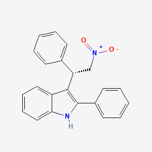 molecular formula C22H18N2O2 B1674638 3-[(1S)-2-硝基-1-苯乙基]-2-苯基-1H-吲哚 CAS No. 889860-85-9