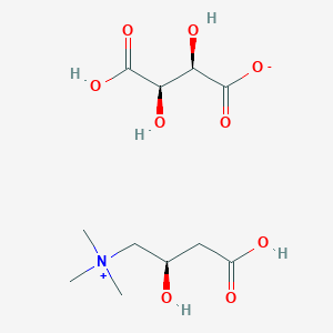 molecular formula C11H21NO9 B1674655 [(2R)-3-羧基-2-羟丙基]-三甲基氮杂鎓；(2R,3R)-2,3,4-三羟基-4-氧代丁酸酯 CAS No. 36687-82-8