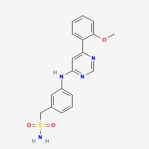 molecular formula C18H18N4O3S B1674669 (3-((6-(2-甲氧苯基)嘧啶-4-基)氨基)苯基)甲磺酰胺 CAS No. 1073485-20-7