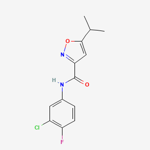 B1674676 N-(3-Chloro-4-fluorophenyl)-5-isopropylisoxazole-3-carboxamide CAS No. 912798-81-3