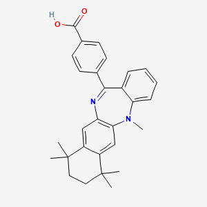 molecular formula C29H30N2O2 B1674682 4-(5,7,7,10,10-Pentamethyl-8,9-dihydronaphtho[2,3-b][1,4]benzodiazepin-13-yl)benzoic acid CAS No. 155877-83-1