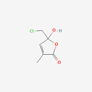molecular formula C6H7ClO3 B1674744 5-(Chloromethyl)-5-hydroxy-3-methyl-2(5H)-furanone CAS No. 71339-41-8