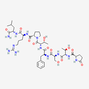 molecular formula C42H66N12O12 B1674812 Leucopyrokinin CAS No. 104052-00-8