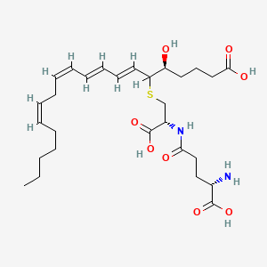 molecular formula C28H44N2O8S B1674831 6-[2-[(4-氨基-4-羧基丁酰)氨基]-2-羧基乙基]巯基-5-羟基二十碳-7,9,11,14-四烯酸 CAS No. 83851-42-7