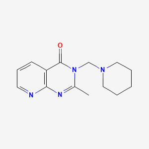 molecular formula C14H18N4O B1674910 2-Methyl-3-(piperidinomethyl)pyrido(2,3-d)pyrimidin-4(3H)-one CAS No. 101204-88-0