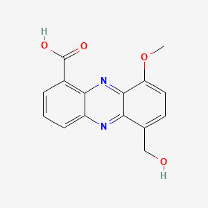 molecular formula C15H12N2O4 B1674913 6-(羟甲基)-9-甲氧基苯并噻嗪-1-羧酸 CAS No. 489-76-9