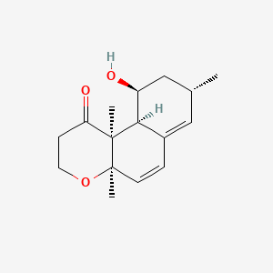 molecular formula C16H22O3 B1674927 (4aR,8S,10S,10aS,10bS)-10-hydroxy-4a,8,10b-trimethyl-2,3,8,9,10,10a-hexahydrobenzo[f]chromen-1-one CAS No. 53342-17-9