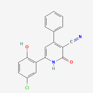 molecular formula C18H11ClN2O2 B1674928 6-(5-chloro-2-hydroxyphenyl)-2-oxo-4-phenyl-1H-pyridine-3-carbonitrile CAS No. 254902-10-8