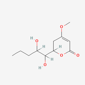 molecular formula C11H18O5 B1674929 6-(1,2-二羟基戊基)-4-甲氧基-5,6-二氢吡喃-2-酮 CAS No. 41164-59-4