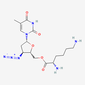 molecular formula C16H25N7O5 B1674932 L-Lysine, 5'-ester with 3'-azido-3'-deoxythymidine CAS No. 125780-83-8