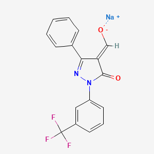B1674974 1-(m-Trifluorophenyl)-3-phenyl-4-hydroxymethylene-5-pyrazolone, sodium salt CAS No. 56693-29-9