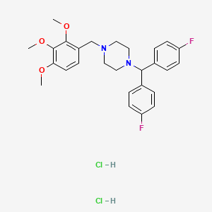 molecular formula C27H32Cl2F2N2O3 B1675044 盐酸洛美沙星 CAS No. 101477-54-7