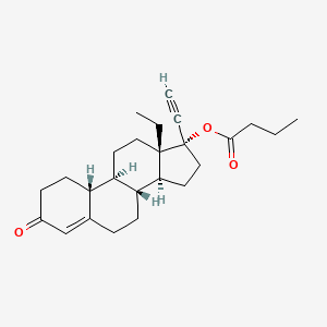 molecular formula C25H34O3 B1675170 左炔诺孕酮丁酸酯 CAS No. 86679-33-6