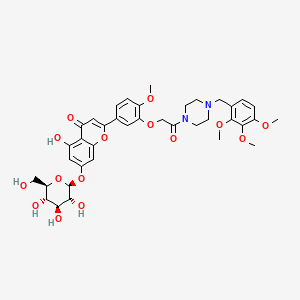 B1675192 5-hydroxy-2-[4-methoxy-3-[2-oxo-2-[4-[(2,3,4-trimethoxyphenyl)methyl]piperazin-1-yl]ethoxy]phenyl]-7-[(2S,3R,4S,5S,6R)-3,4,5-trihydroxy-6-(hydroxymethyl)oxan-2-yl]oxychromen-4-one CAS No. 123580-53-0