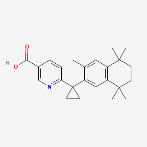B1675207 6-(1-(3,5,5,8,8-Pentamethyl-5,6,7,8-tetrahydronaphthalen-2-yl)cyclopropyl)nicotinic acid CAS No. 153559-76-3