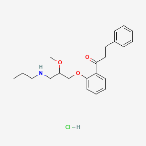 B1675219 1-Propanone, 1-(2-(2-methoxy-3-(propylamino)propoxy)phenyl)-3-phenyl-, hydrochloride CAS No. 132798-30-2