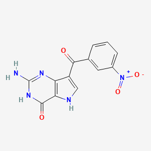 B1675331 2-Amino-7-(3-nitrobenzoyl)-1,5-dihydropyrrolo[3,2-d]pyrimidin-4-one CAS No. 474555-58-3