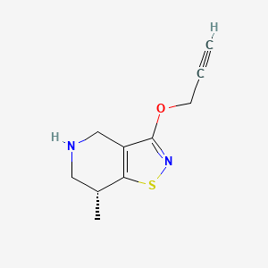 molecular formula C10H12N2OS B1675339 7-Methyl-3-(2-propynyloxy)-4,5,6,7-tetrahydroisothiazolo(4,5-c)pyridine CAS No. 143756-51-8