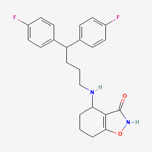 molecular formula C23H24F2N2O2 B1675340 4-{[4,4-Bis(4-fluorophenyl)butyl]amino}-4,5,6,7-tetrahydro-1,2-benzoxazol-3-ol CAS No. 770688-66-9