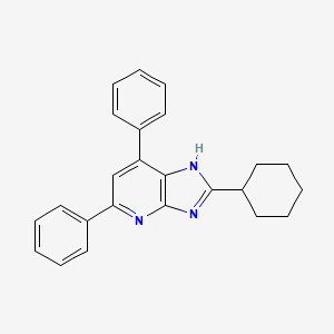 molecular formula C24H23N3 B1675377 2-cyclohexyl-5,7-di(phenyl)-1H-imidazo[4,5-b]pyridine CAS No. 929641-63-4
