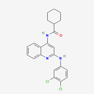Cyclohexanecarboxamide, N-(2-((3,4-dichlorophenyl)amino)-4-quinolinyl)-