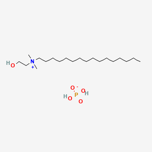molecular formula C20H46NO5P B1675523 十六烷基（2-羟乙基）二甲基铵二氢磷酸 CAS No. 85563-48-0