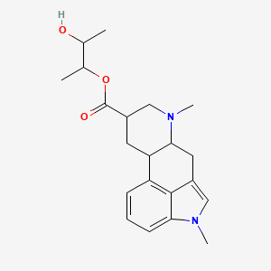 molecular formula C21H28N2O3 B1675539 3-Hydroxybutan-2-yl 6,11-dimethyl-6,11-diazatetracyclo[7.6.1.0^{2,7}.0^{12,16}]hexadeca-1(16),9,12,14-tetraene-4-carboxylate CAS No. 150196-69-3