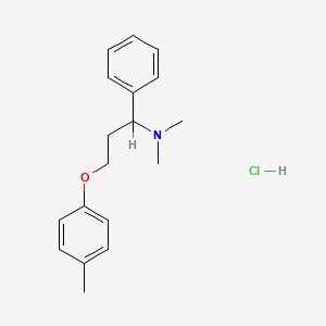 molecular formula C18H24ClNO B1675567 Benzenemethanamine, N,N-dimethyl-alpha-(2-(4-methylphenoxy)ethyl)-, hydrochloride CAS No. 74515-39-2