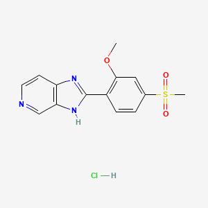molecular formula C14H14ClN3O3S B1675578 1H-Imidazo(4,5-c)pyridine, 2-(2-methoxy-4-(methylsulfonyl)phenyl)-, monohydrochloride CAS No. 87359-44-2